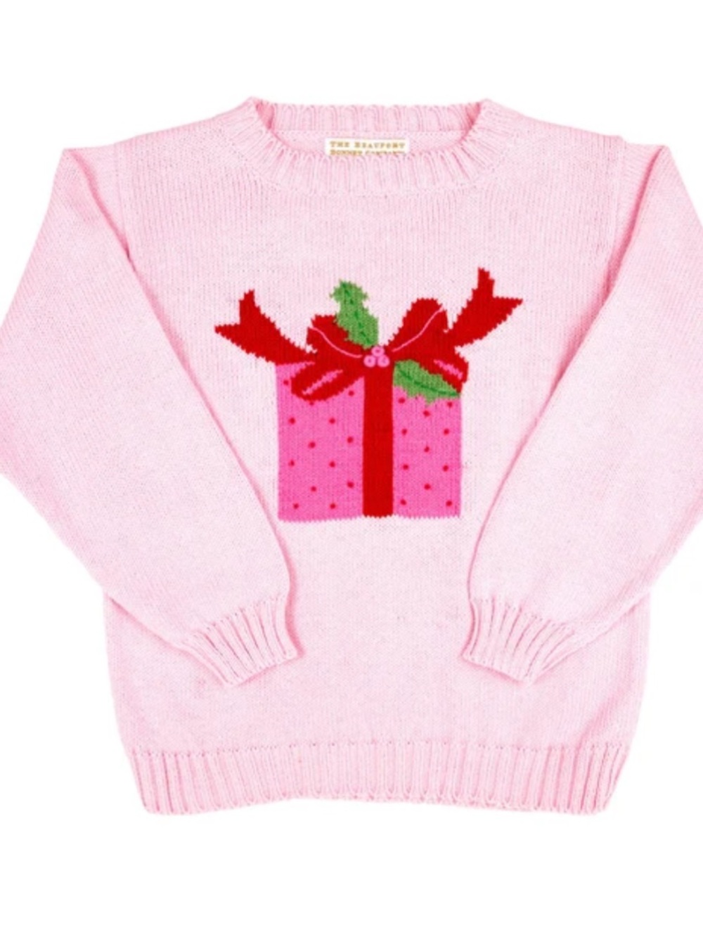 Isabelle’s Intarsia Christmas Sweater-Palm Pink gift present Beaufort TBBC new